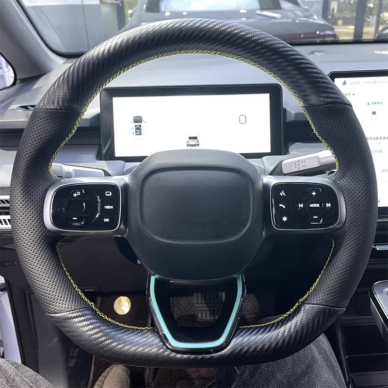 Fishing Boat Steering Wheel - Diy preto couro genuíno de fibra